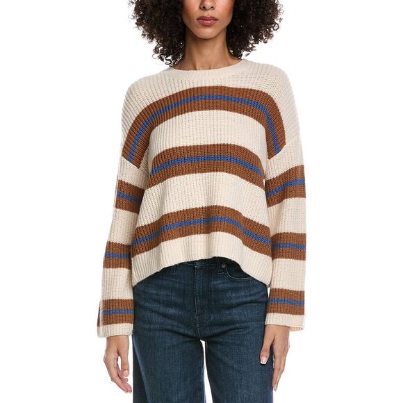 Saltwater Luxe Womens Crewneck Sweater, Tan - Picture 1 of 3